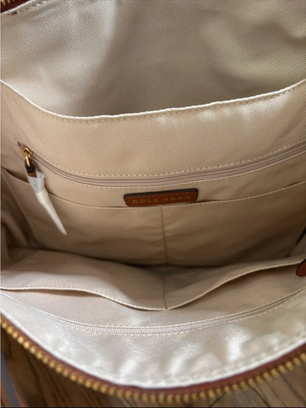 Cole Haan Colorblock Messenger Bag in Yellow, White and Brown